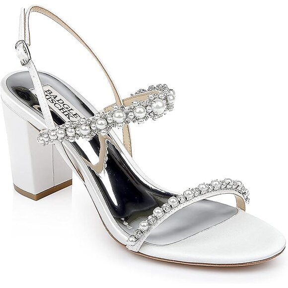 NEW Badgley Mischka Women's Natasha Heeled Sandal sz 9 silver - Picture 1 of 6